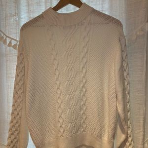 UO cowl neck cable knit sweater